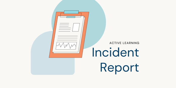A medication incident report on a clipboard